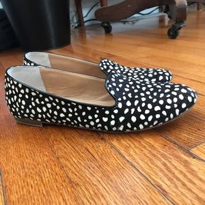 J. Crew calf hair flats smoking slippers